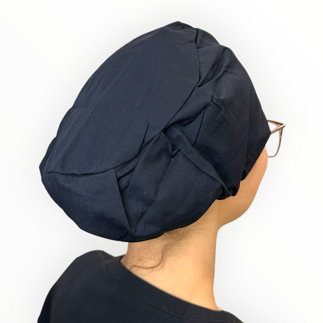 Black Solid- Euro Scrub Cap