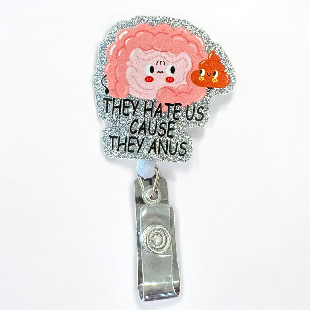 hateus cuz they anus Retractable Badge Reel for ID badge for nurses and healthcare professionals