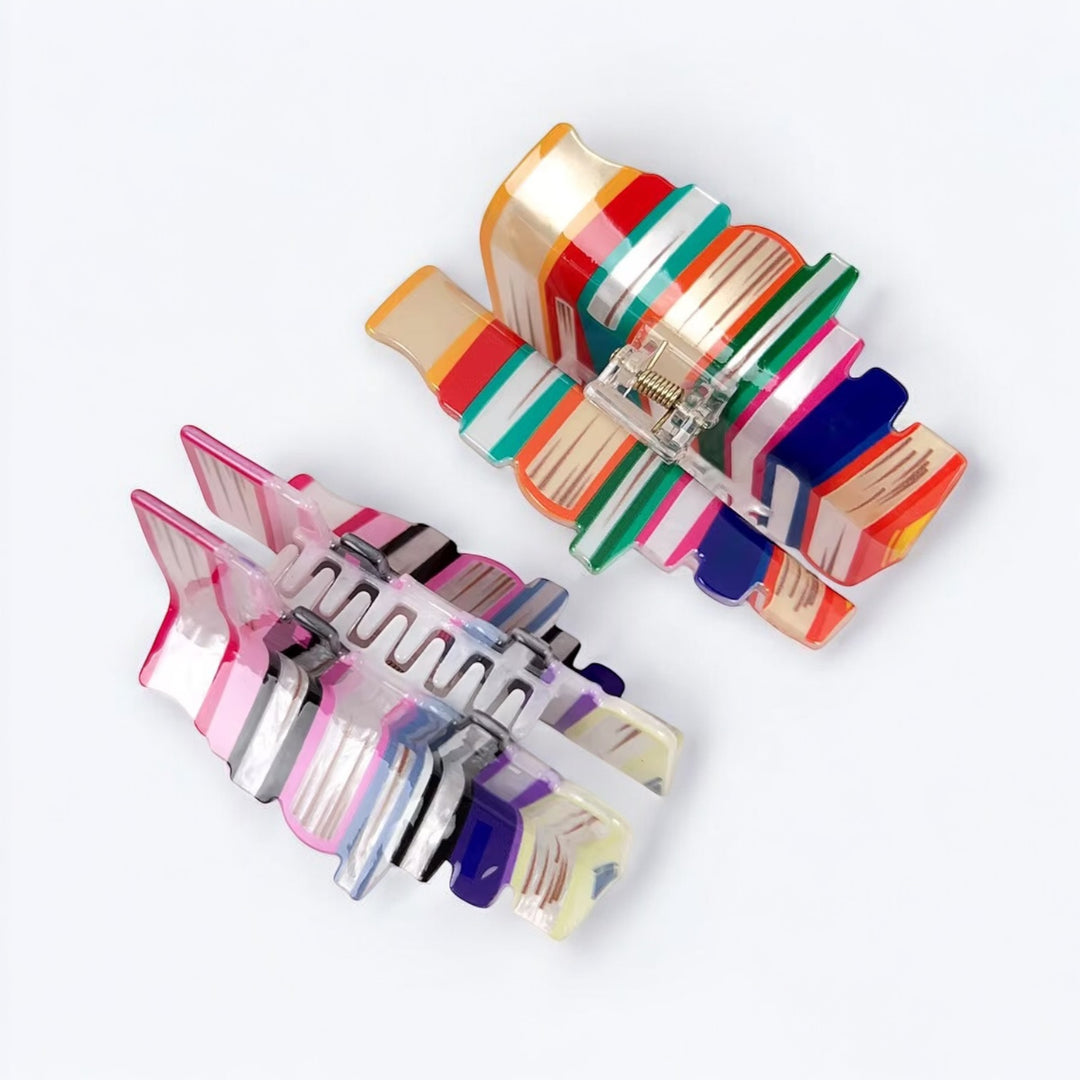 book stack hair claw clip