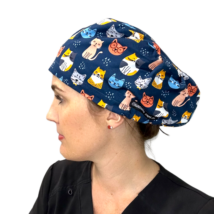 Smart Cats Euro Scrub Cap for Women, by Sunshine Caps Co