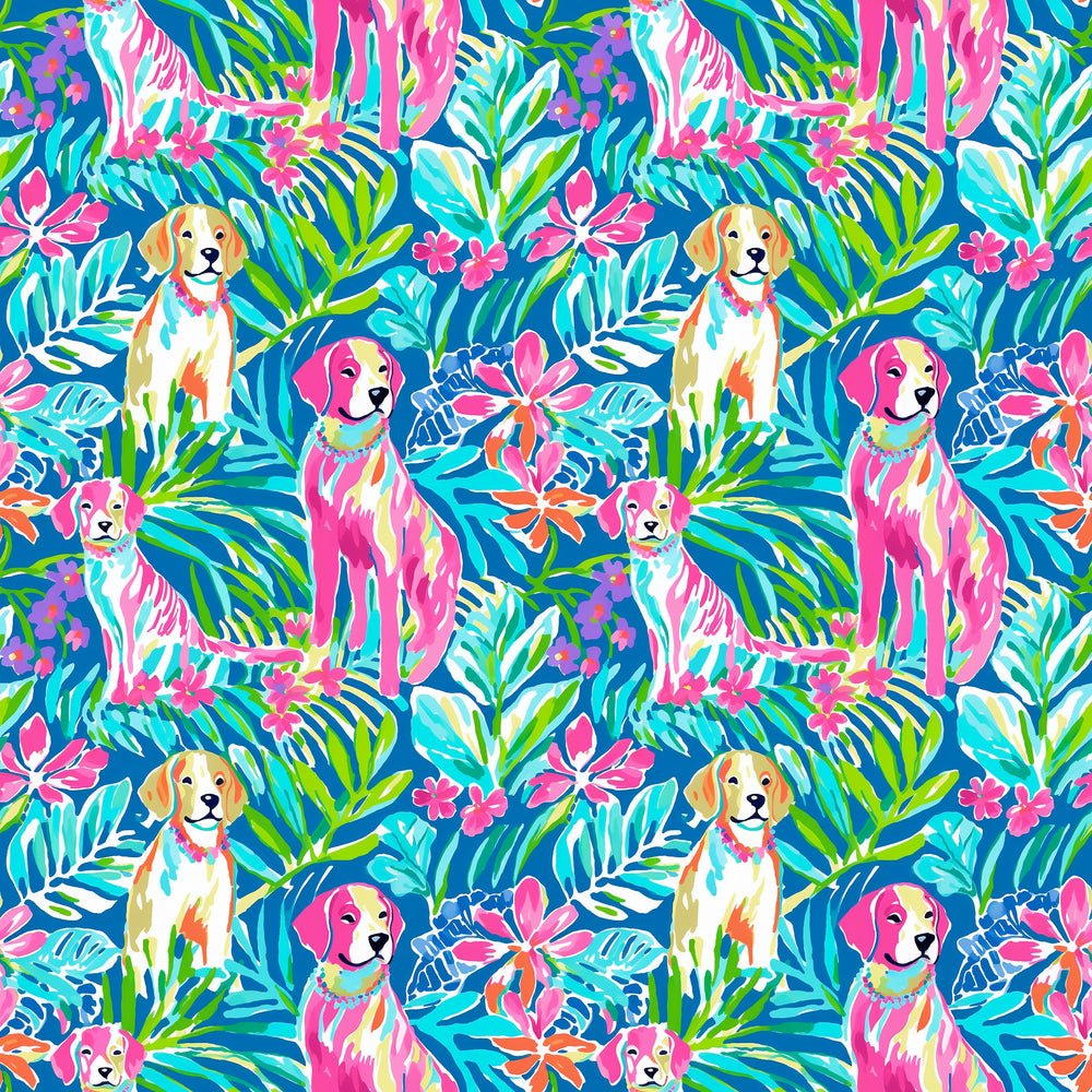 Tropical Dogs Euro Scrub Cap for Women, by Sunshine Caps Co