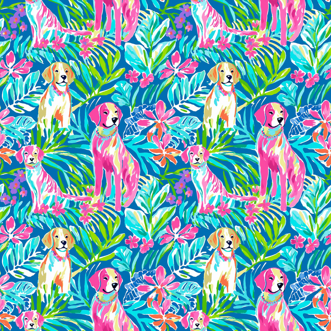 Tropical Dogs Euro Scrub Cap for Women, by Sunshine Caps Co