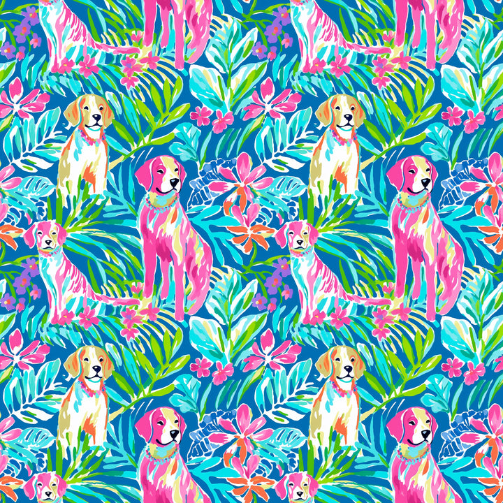 Tropical Dogs Euro Scrub Cap for Women, by Sunshine Caps Co