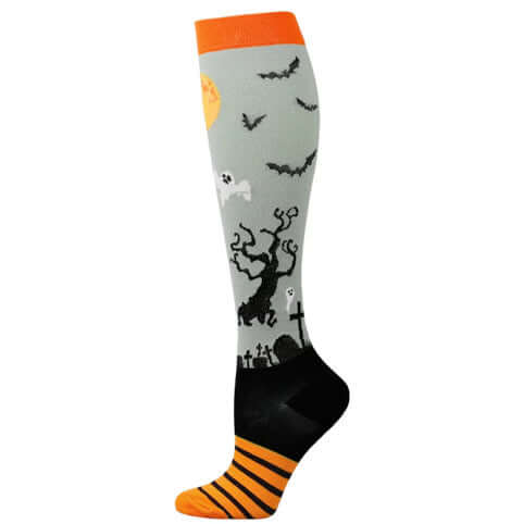 Night Fright Spooky Halloween Compression socks by Sunshine Caps Co