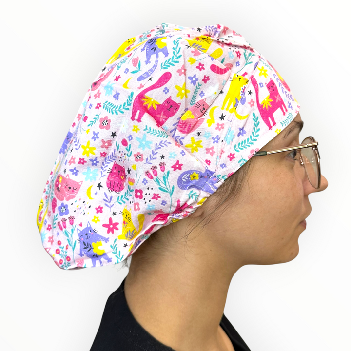 Blooming Kitties- Bouffant Scrub Cap