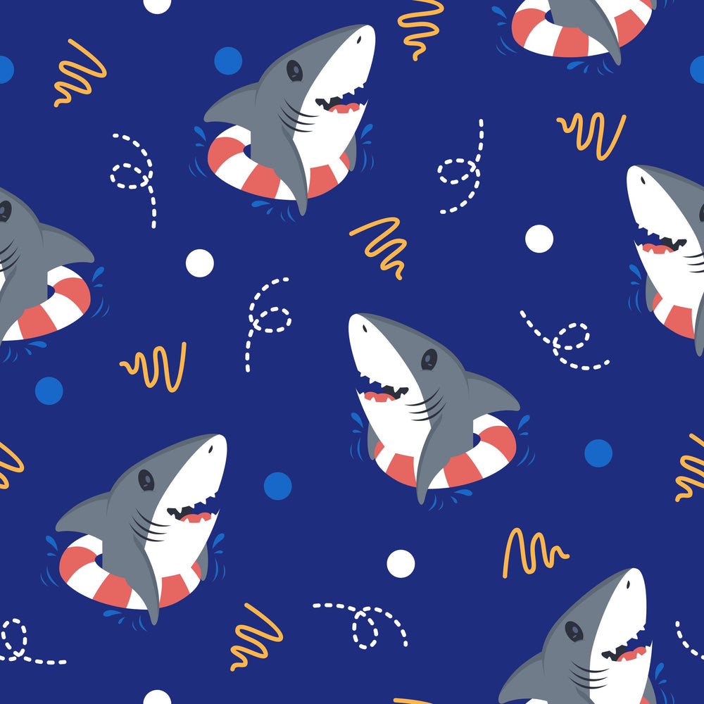 Patriotic Shark Floaties Euro Scrub Cap for Women, by Sunshine Caps Co