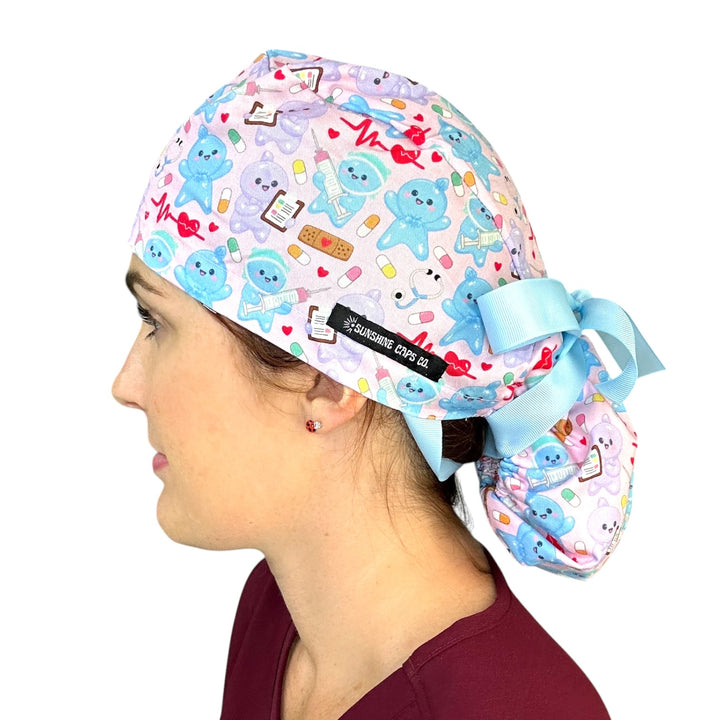Boo Boo Glove Buddies- Ponytail Scrub Cap