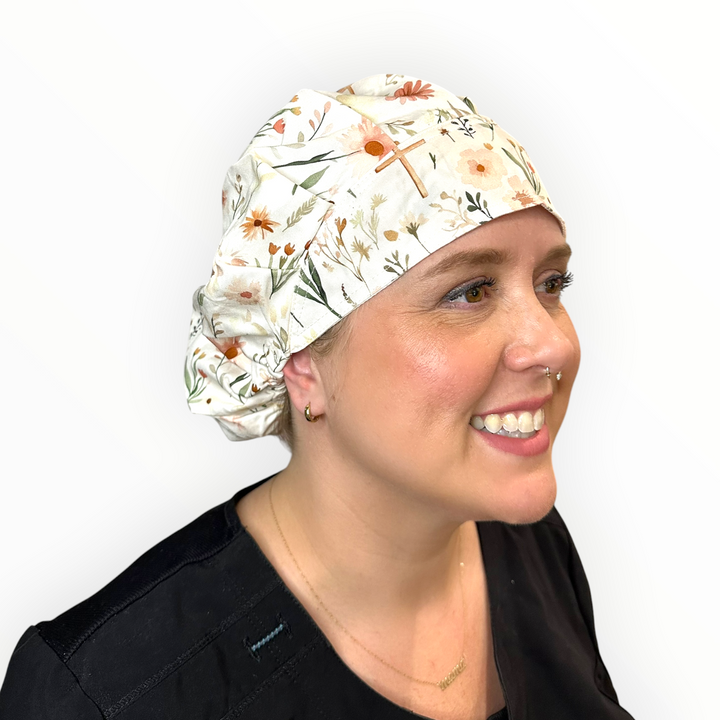 Faithful Floral- Bouffant Scrub Cap