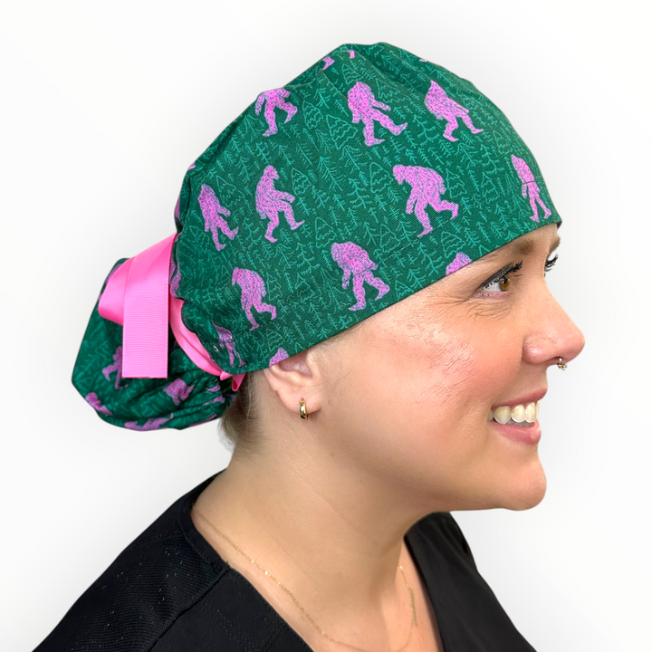 Bubblegum Bigfoot- Ponytail Scrub Cap