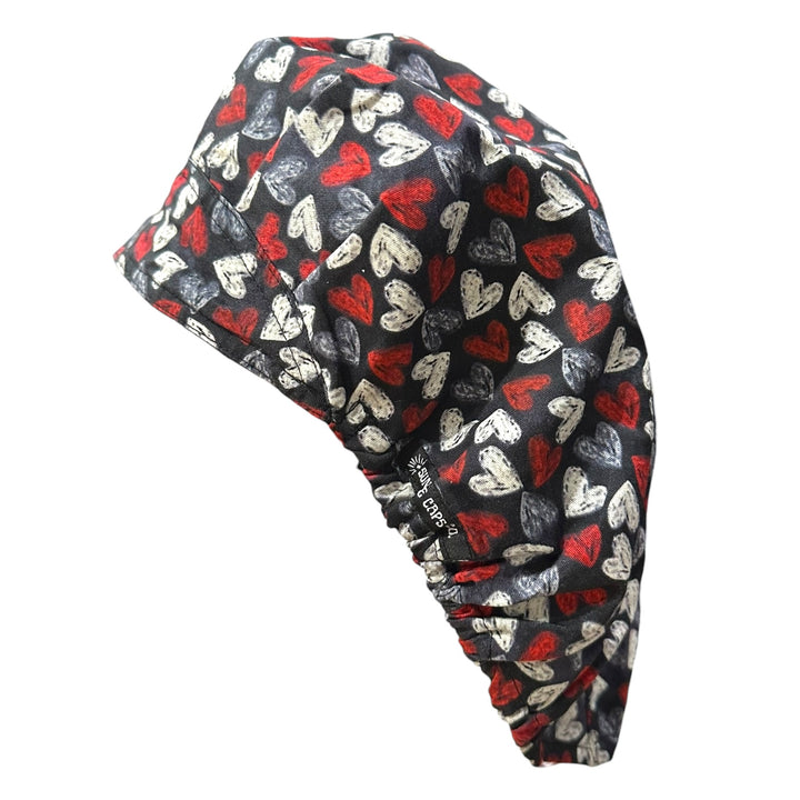 Chalkboard Hearts- Bouffant Scrub Cap