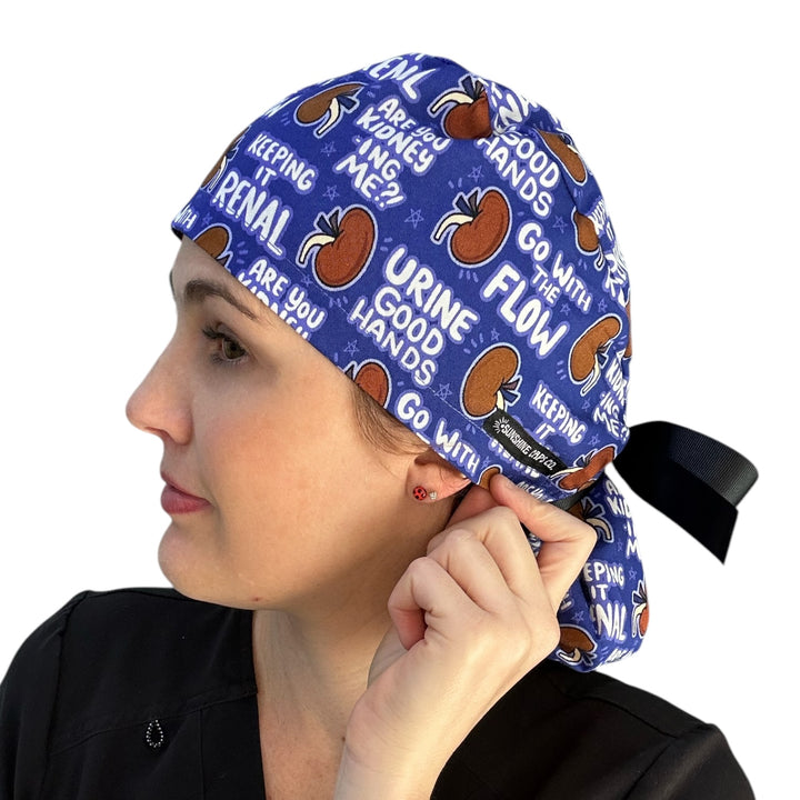 urology Puns Ponytail Scrub Cap for Women, By Sunshine Caps Co.
