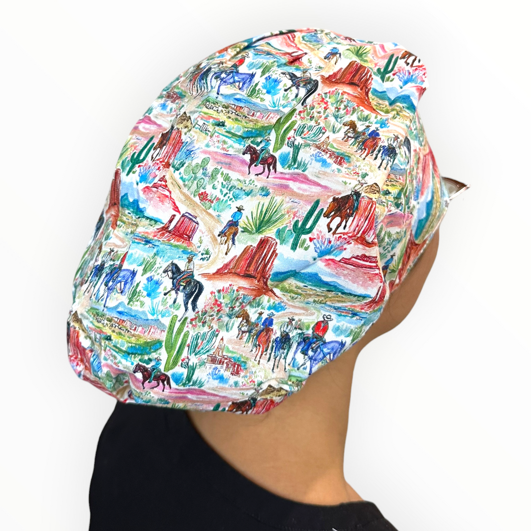 Western Watercolor- Bouffant Scrub Cap