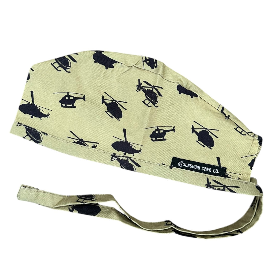 Helicopter Silhouette- Classic/Men's Scrub Cap