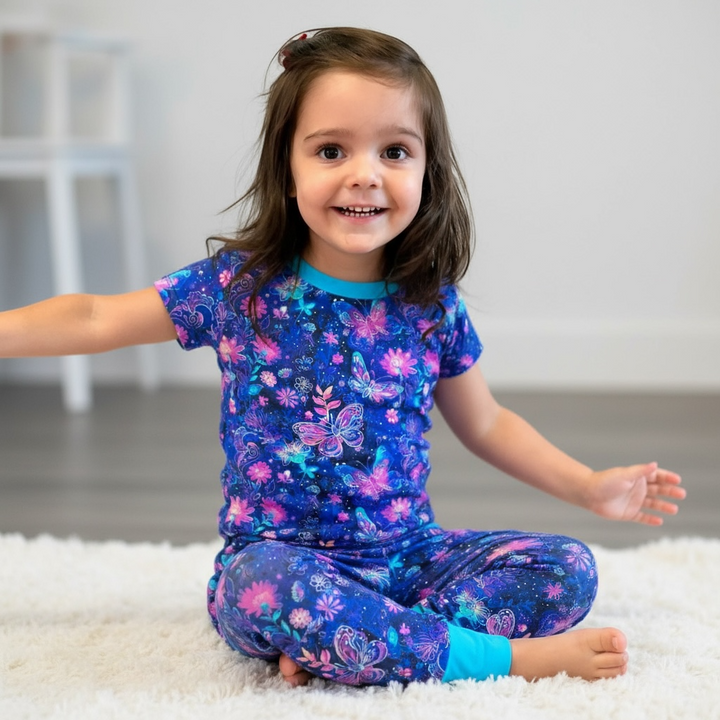 Enchanted Floral- Short Sleeve Two-Piece PJ's