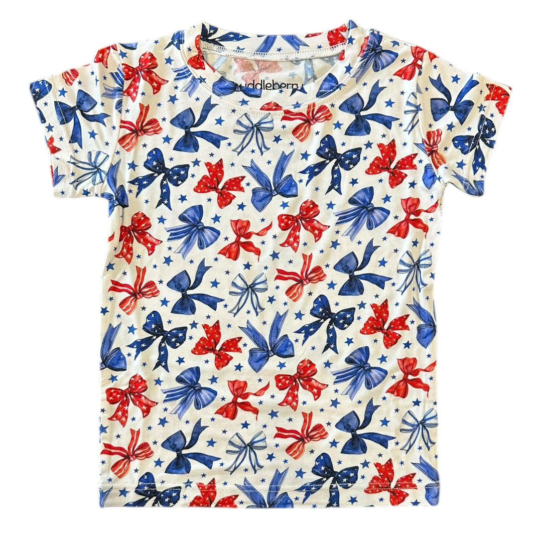 Red White & Bows- Short Sleeve Two-Piece PJ's