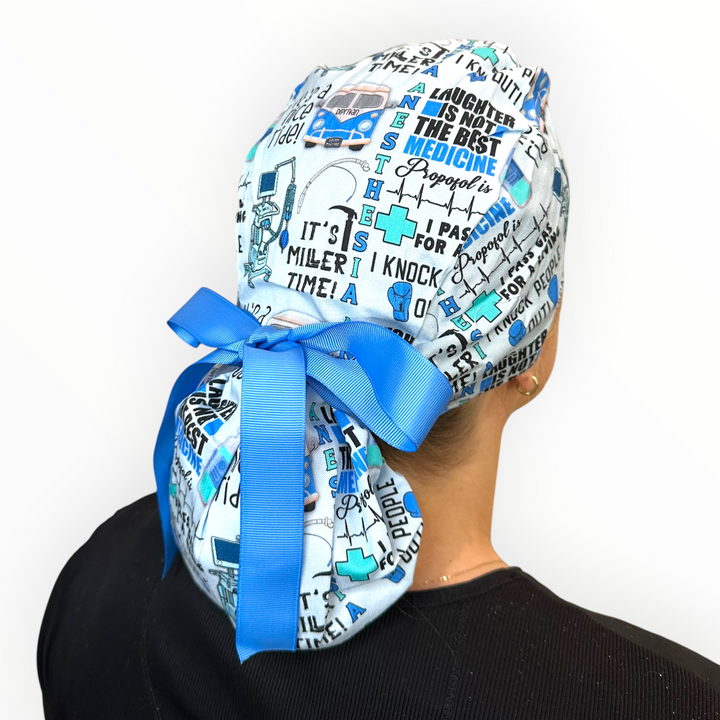 Anesthesia- Ponytail Scrub Cap