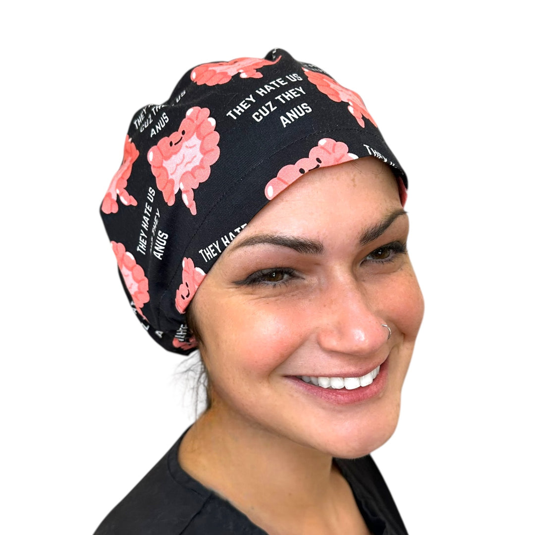 Hate Us Cuz They Anus Euro Scrub Cap for Women, by Sunshine Caps Co