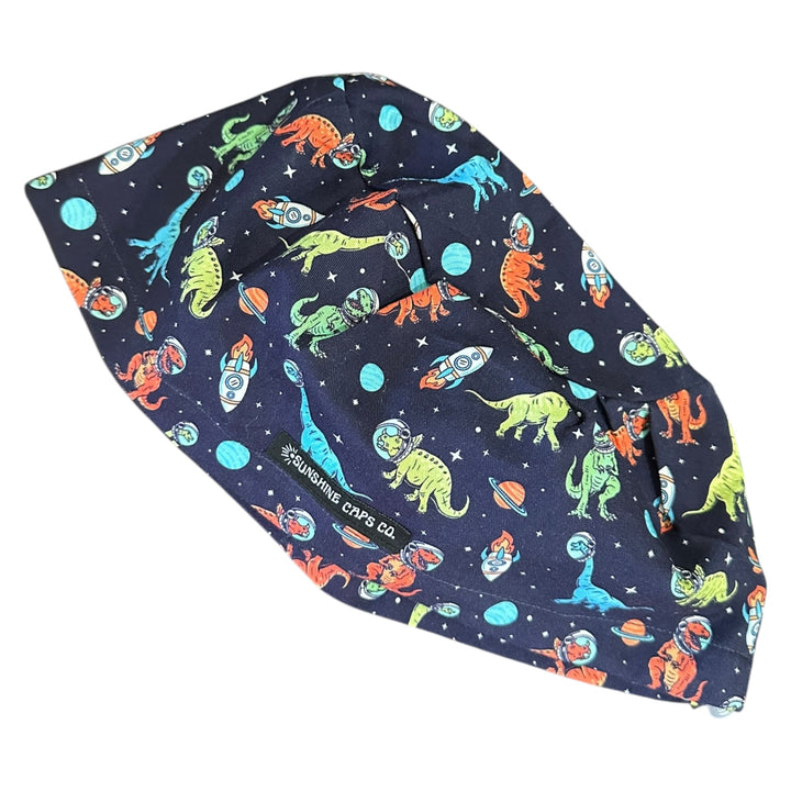 Space Dinosaurs Euro Scrub Cap for Women, by Sunshine Caps Co