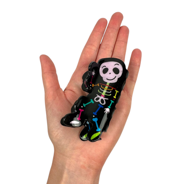 skeleton crew halloween hair claw clip