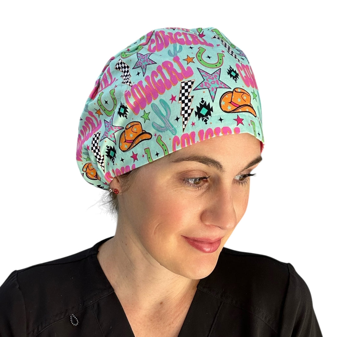 Cowgirl Euro Scrub Cap for Women, by Sunshine Caps Co
