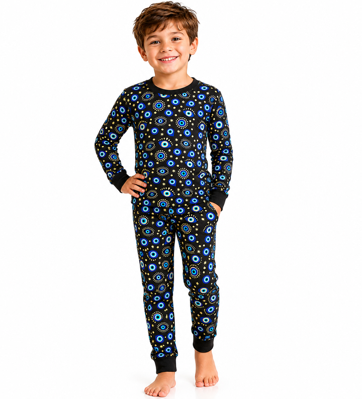 Evil Eye Black Long Sleeve Two-Piece PJ's