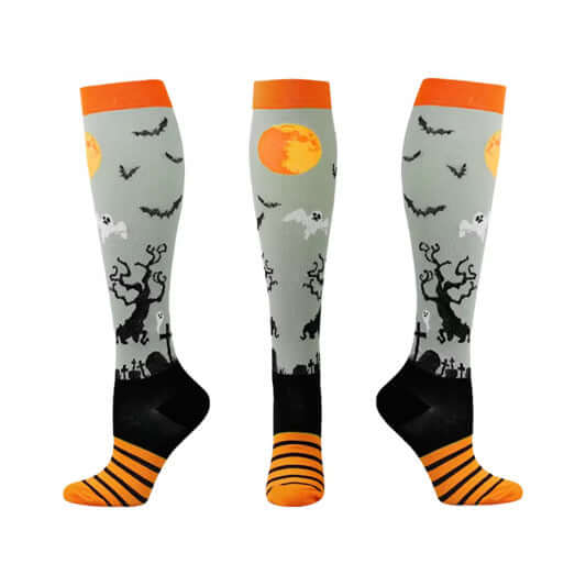 Night Fright Spooky Halloween Compression socks by Sunshine Caps Co