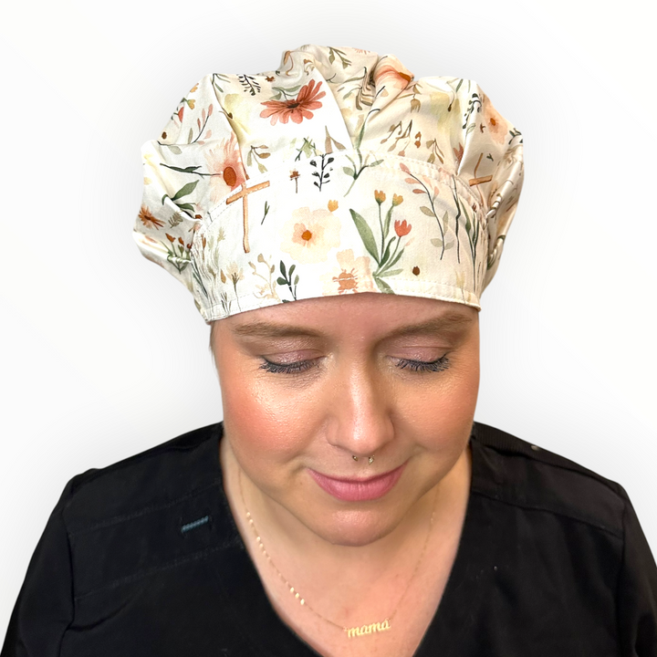 Faithful Floral- Bouffant Scrub Cap