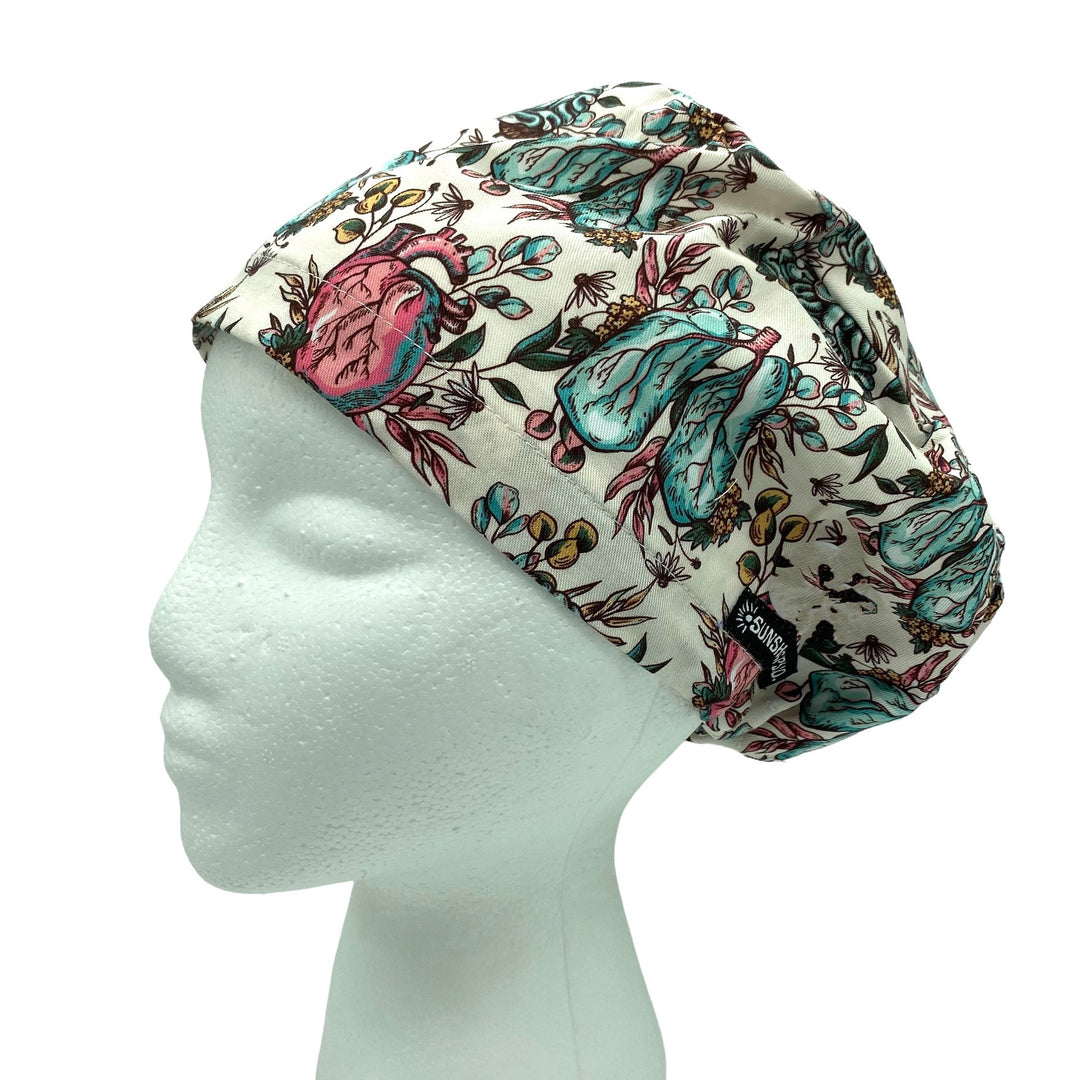 Floral Organs Euro Scrub Cap for Women, by Sunshine Caps Co