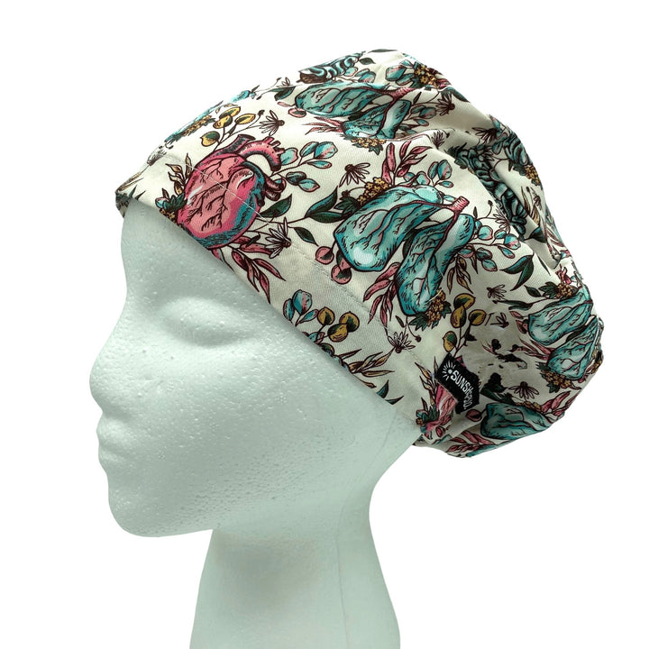 Floral Organs Euro Scrub Cap for Women, by Sunshine Caps Co