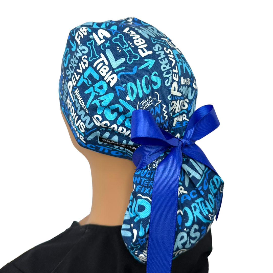 orthopedic Ponytail Scrub Cap for Women, By Sunshine Caps Co.