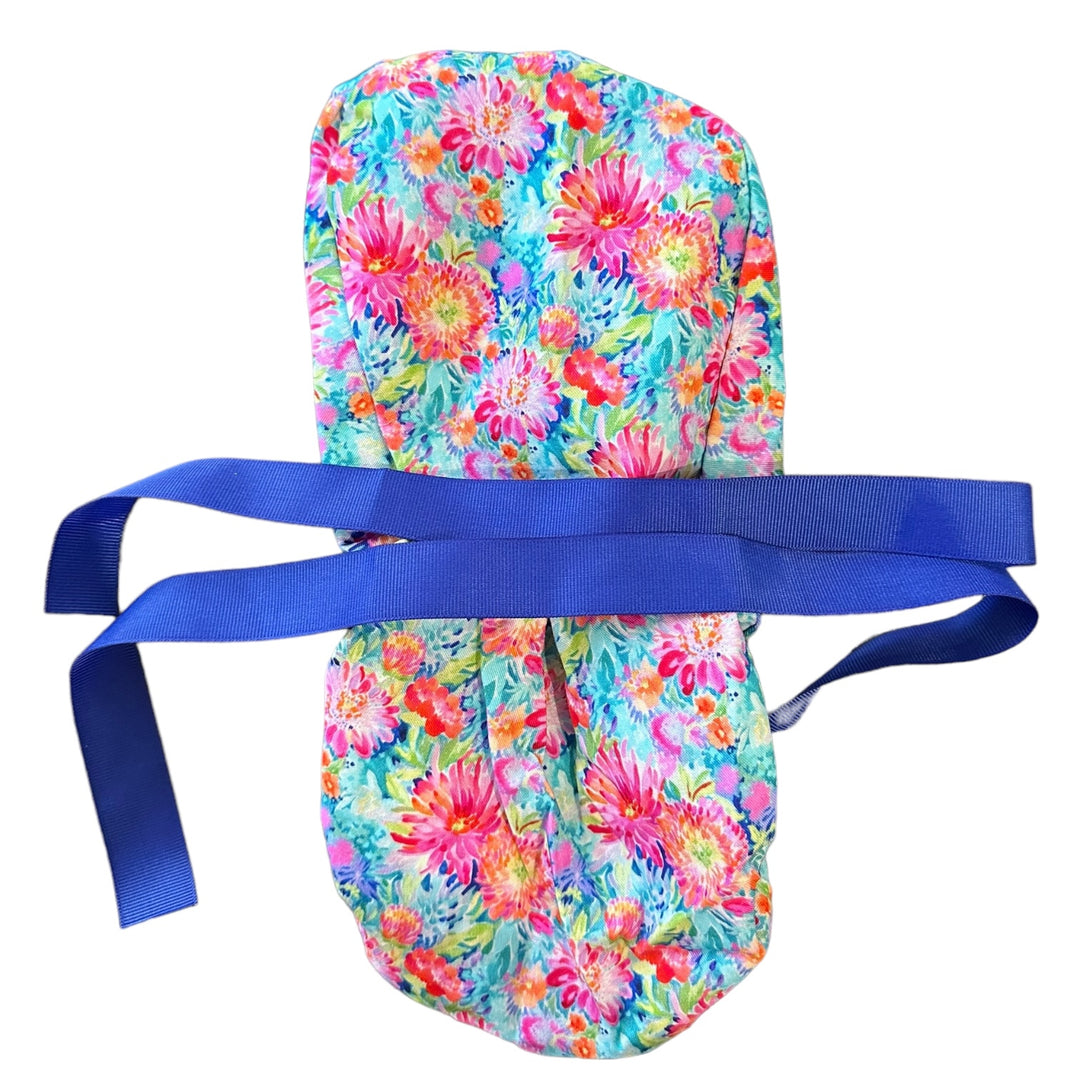 Bright Floral Ponytail Scrub Cap for Women, By Sunshine Caps Co.