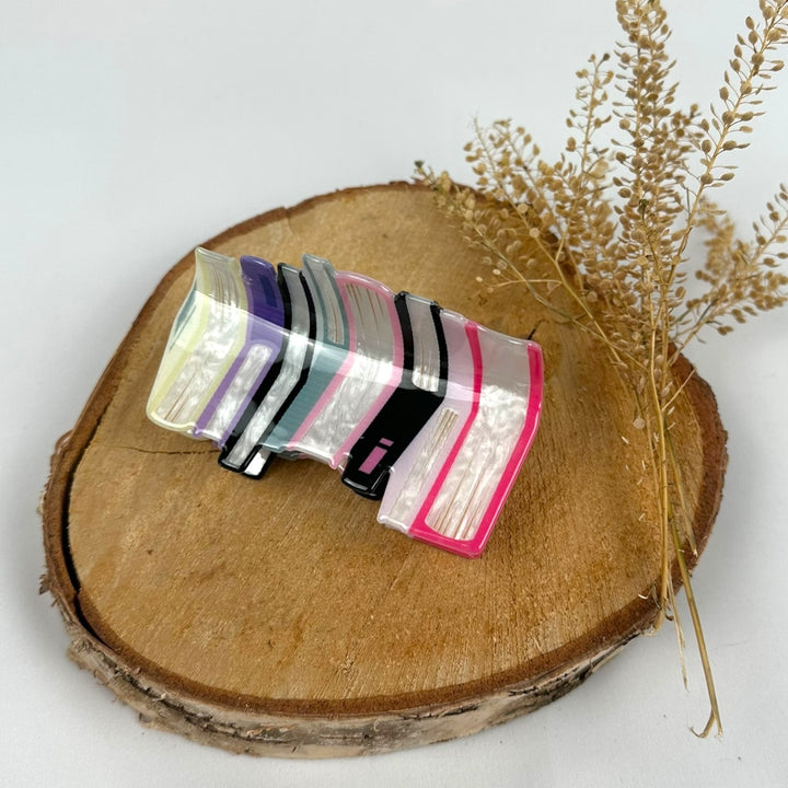 book stack hair claw clip