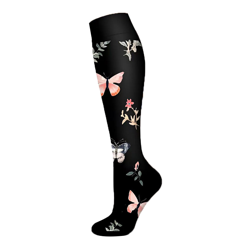 Butterfly Black- Compression Socks