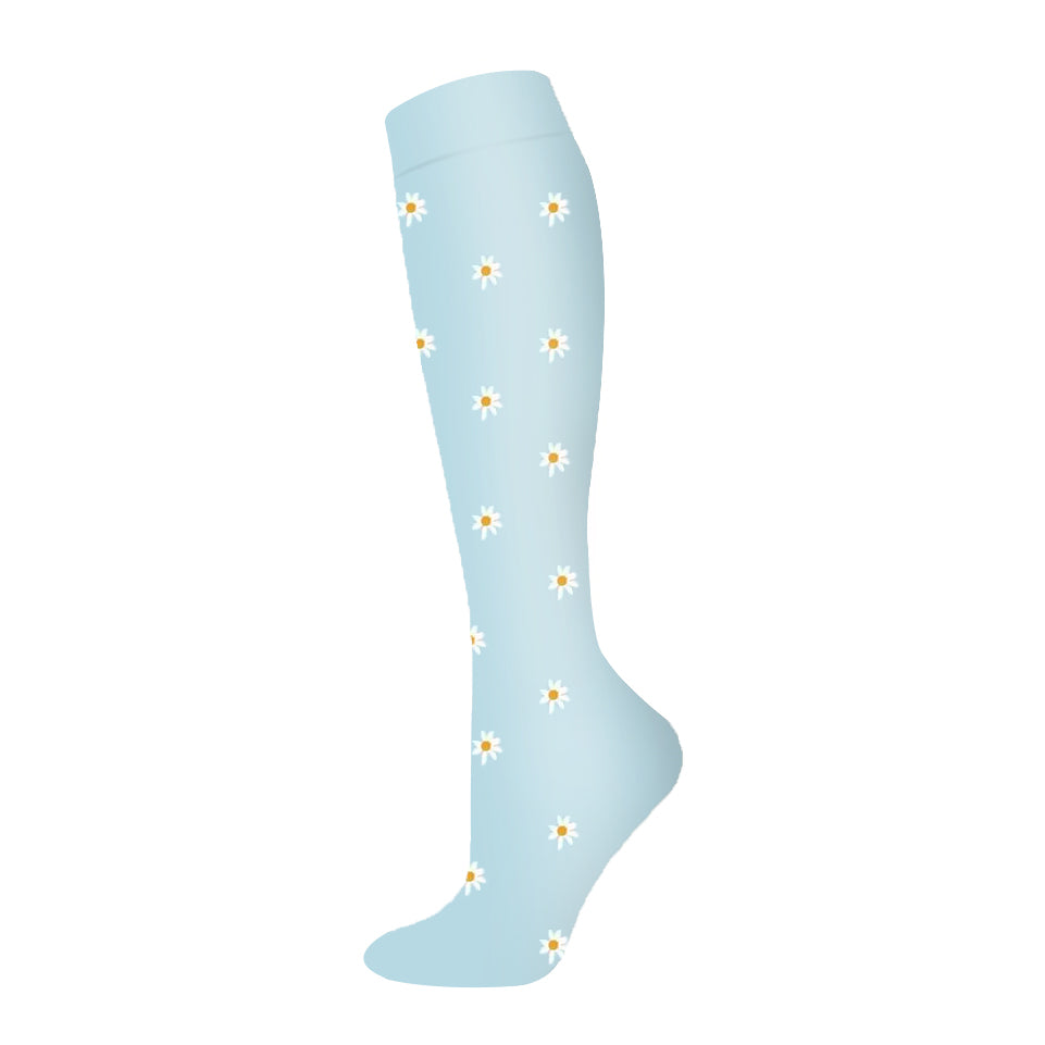 Blue Daisy- Compression Socks