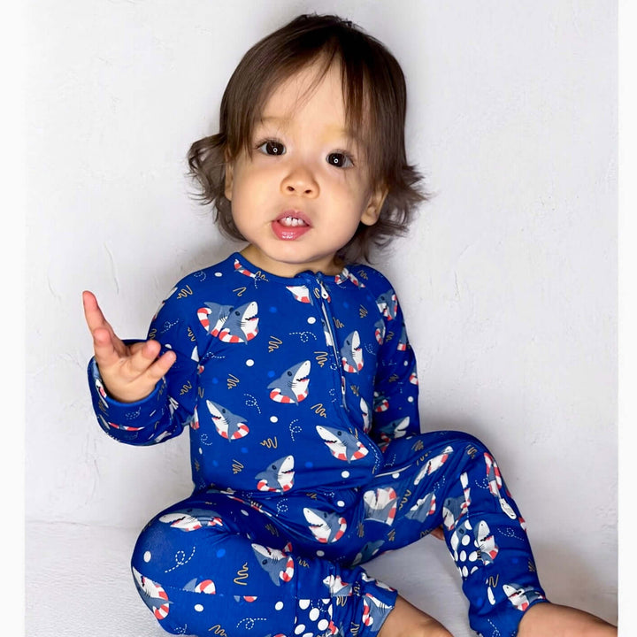 Shark Floatie Bamboo Zipper Sleeper