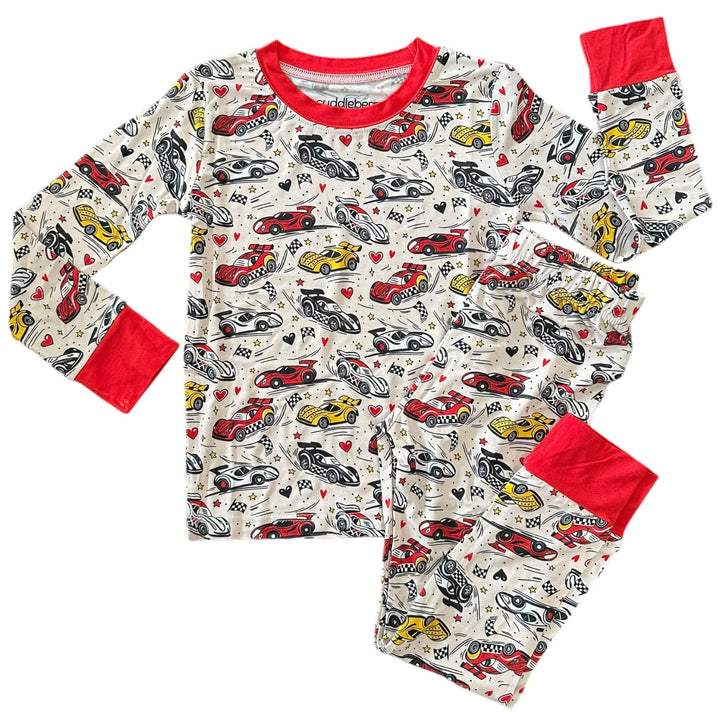 Race Car Long Sleeve Two-Piece PJ's