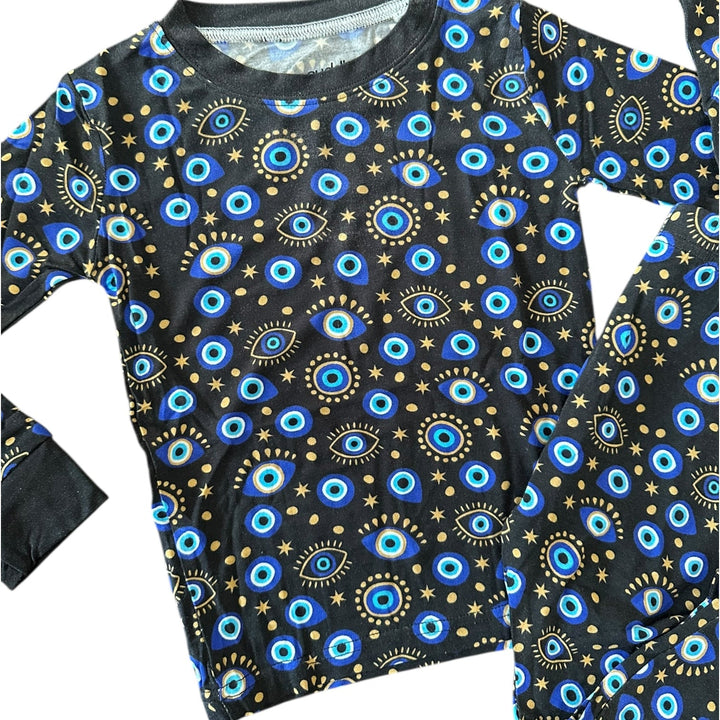 Evil Eye Black Long Sleeve Two-Piece PJ's