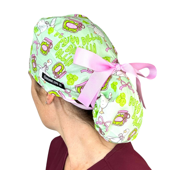 Busy Dilly Dallin- Ponytail Scrub Cap
