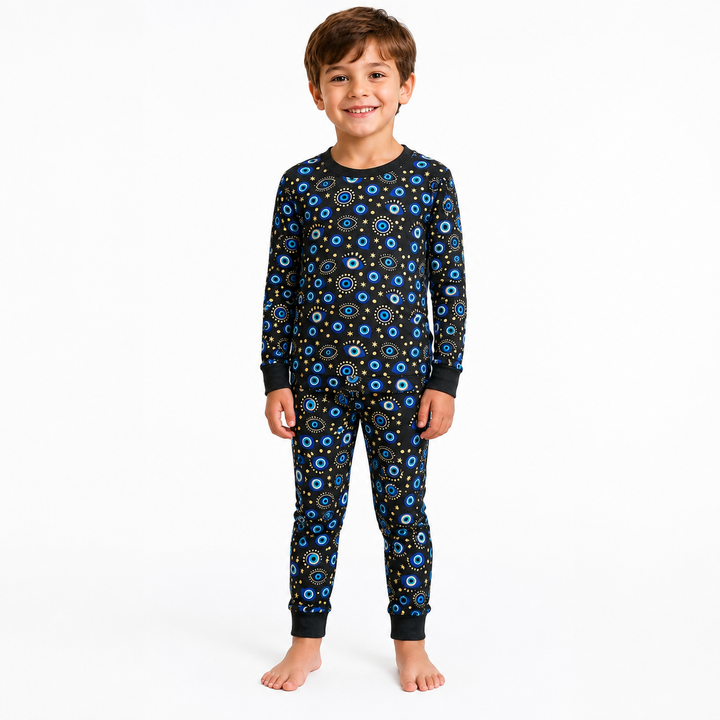 Evil Eye Black Long Sleeve Two-Piece PJ's
