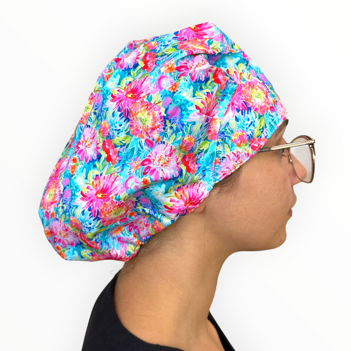 Preppy Floral- Bouffant Scrub Cap