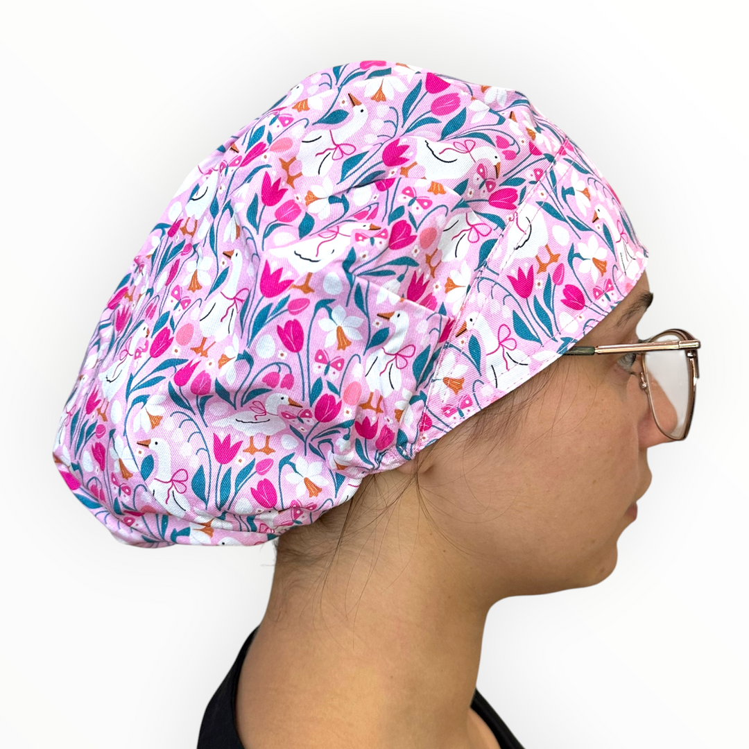 Goose Floral- Bouffant Scrub Cap