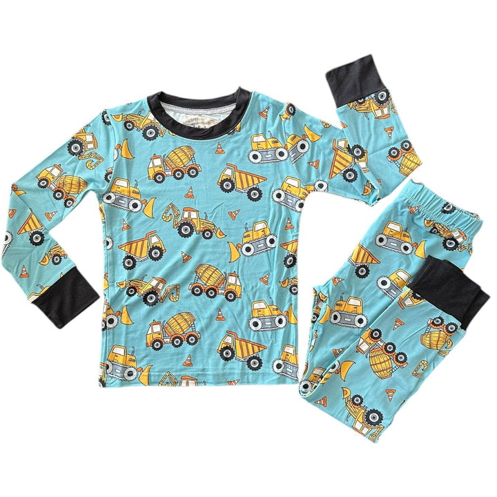 Construction Zone Long Sleeve Two-Piece PJ's