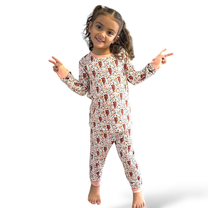 Highland Cow Long Sleeve Two-Piece PJ's