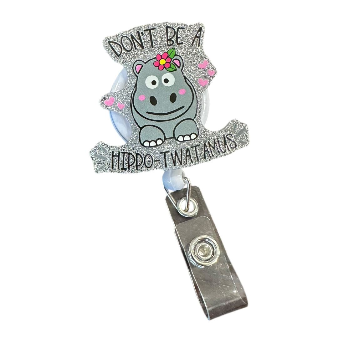 Hippo Twatamus funny Retractable Badge Reel for ID badge for nurses and healthcare professionals