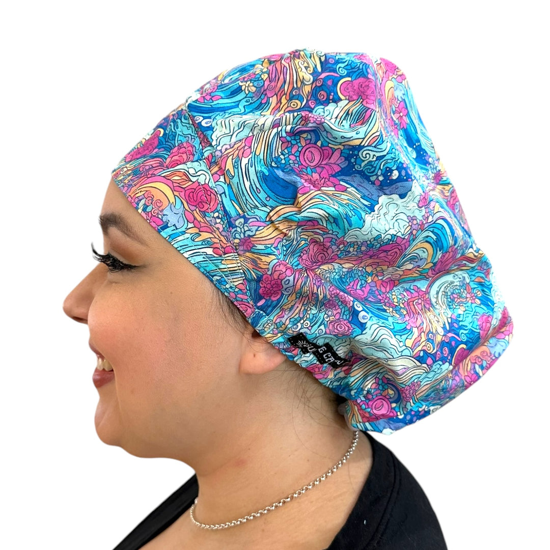 Preppy Waves- Bouffant Scrub Cap