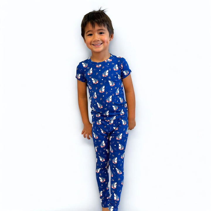 Shark Floaties Short Sleeve Two-Piece PJ's