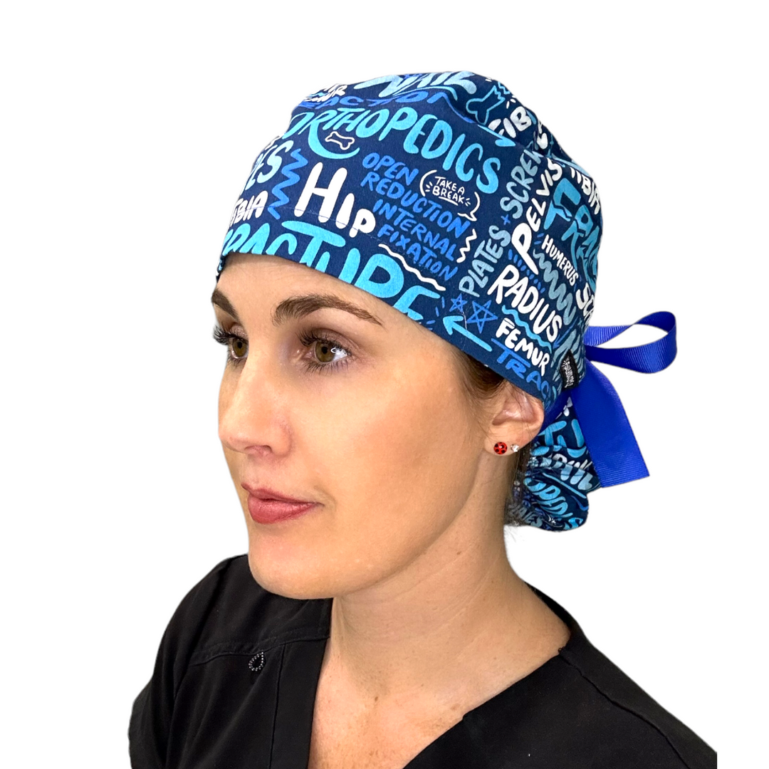 orthopedic Ponytail Scrub Cap for Women, By Sunshine Caps Co.