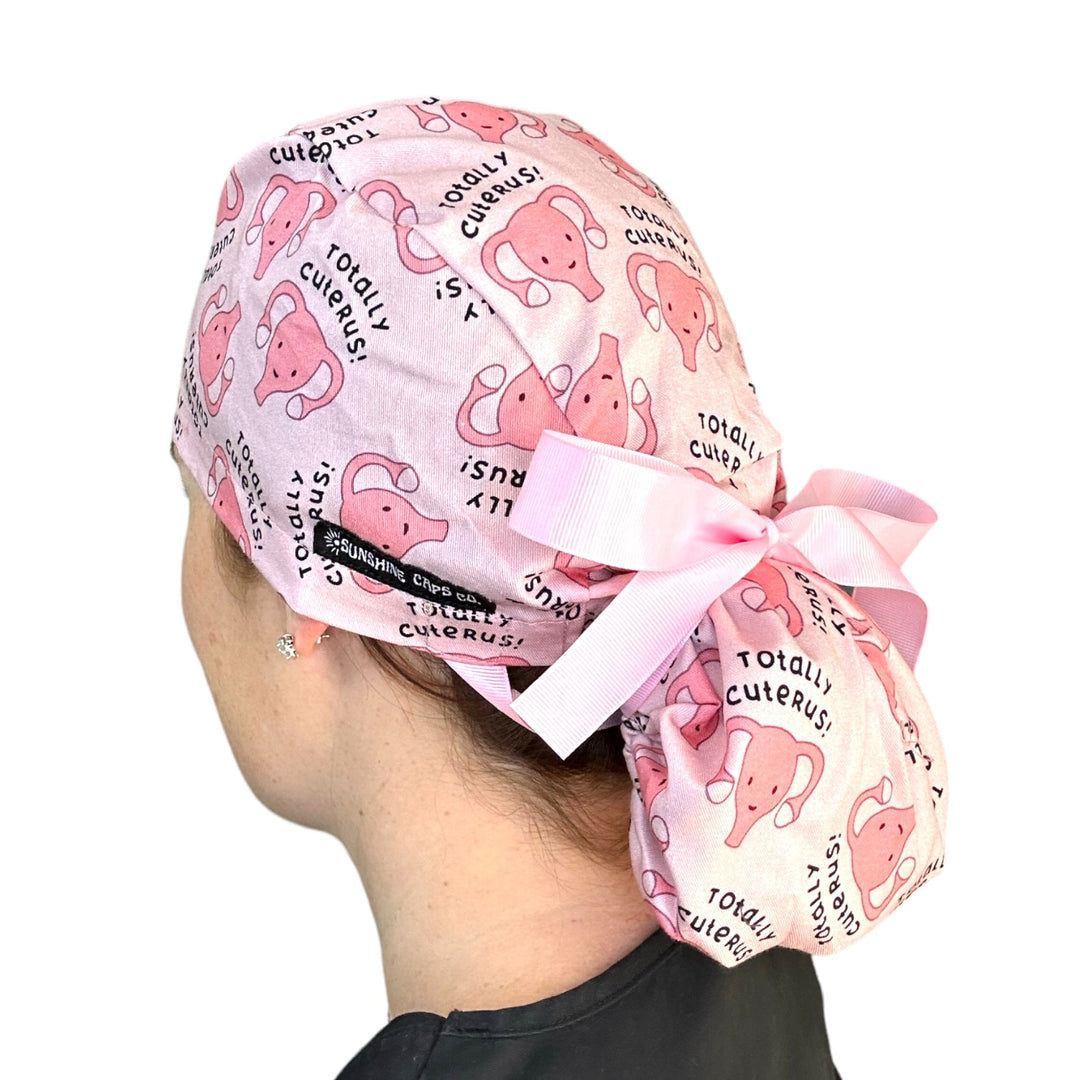 Totally Cuterus Ponytail Scrub Cap for Women, By Sunshine Caps 