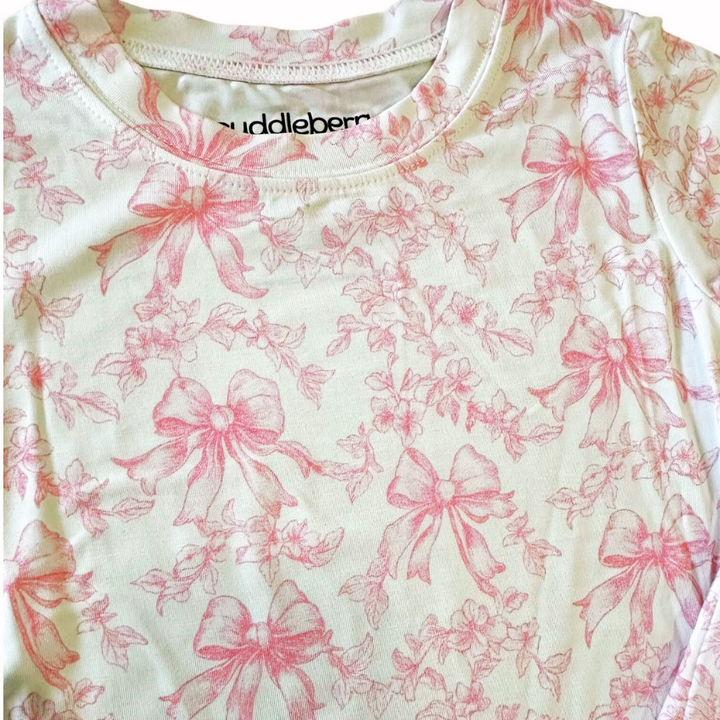 Toile Bows Short Sleeve Two-Piece PJs