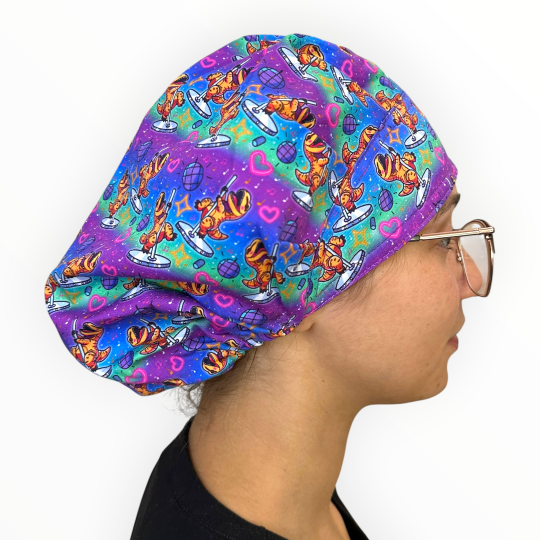 Pole Dancing T-Rex- Bouffant Scrub Cap